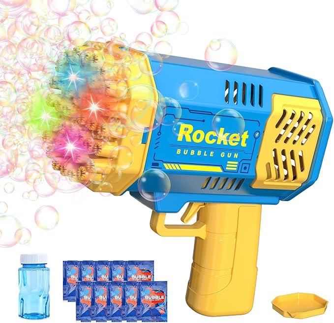 Bubble Machine Gun Mini Bubble Gun for Toddlers, Bubble Maker Blower Toys with Lights,4000+ Bubbles Per Minute for Boys Girls Toddlers Outdoor Indoor Birthday Wedding Party (Blue) (purplepurple)