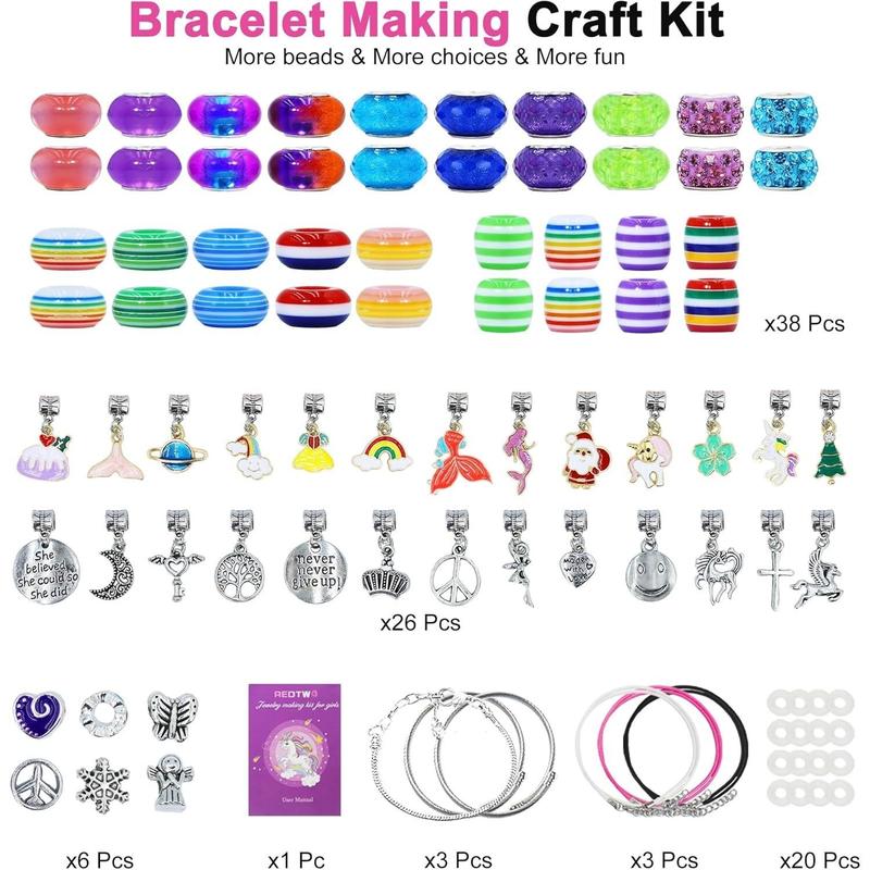 Charm Bracelet Making Kit for Girls, Toys Jewelry Making Kit 8-12, Unicorn Gifts for Teen Girls Age 6-8, Arts and Crafts for Kids Ages 6 7 8 9 10 11 12 13 Birthday