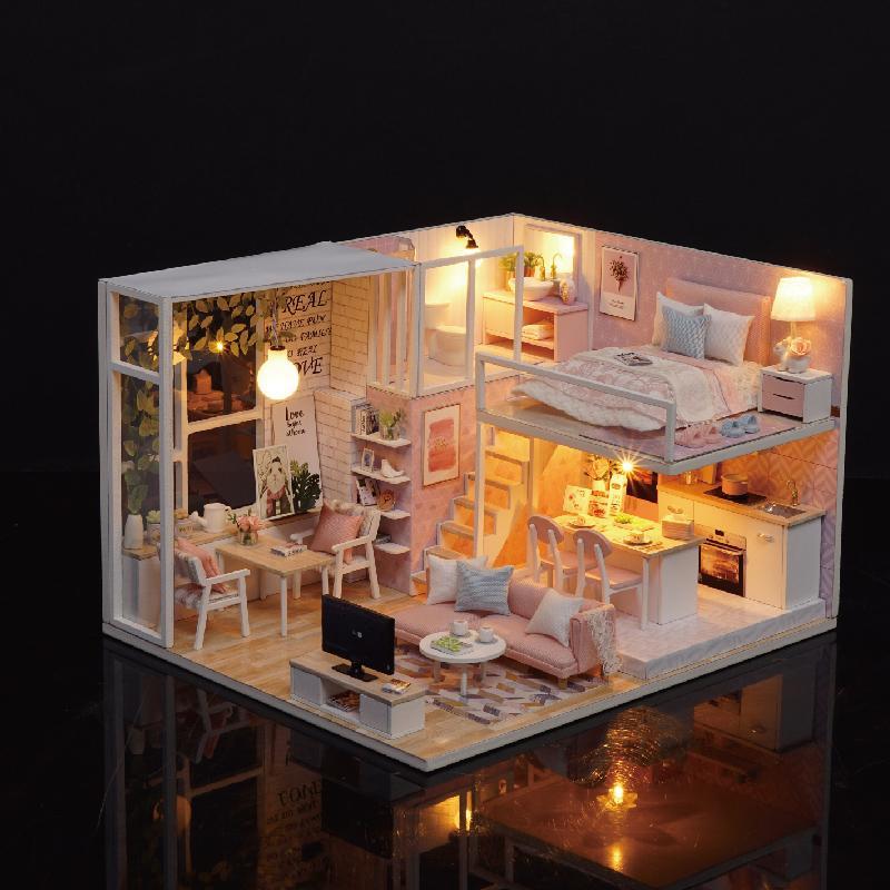 DIY Wooden House Kit, Miniature House Kit, DIY Miniature House Kit, DIY Wooden House Kit for Adults, Ideal Art Gift