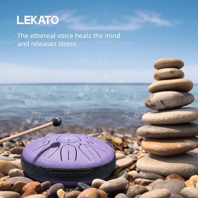 LEKATO Steel Tongue Drum 6 Inch 11 Notes Steel Drum With Bag Beginner Handpan Drum Percussion for Meditation Yoga Musical Education