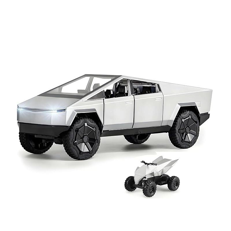 Tesla Cybertruck 1:32 Scale Model with Light, Sound, and Friction Pull Back Car – Futuristic Design, Perfect for Collectors and Kids’ Playtime