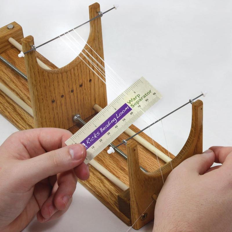 Rick's Beading Loom, 13.5 x 3.75 x 4.5 inches, Wooden, Two-Warp Loom, Illustrated Instructions Included, No Assembly Required, Use to Create Necklace and Bracelet Designs