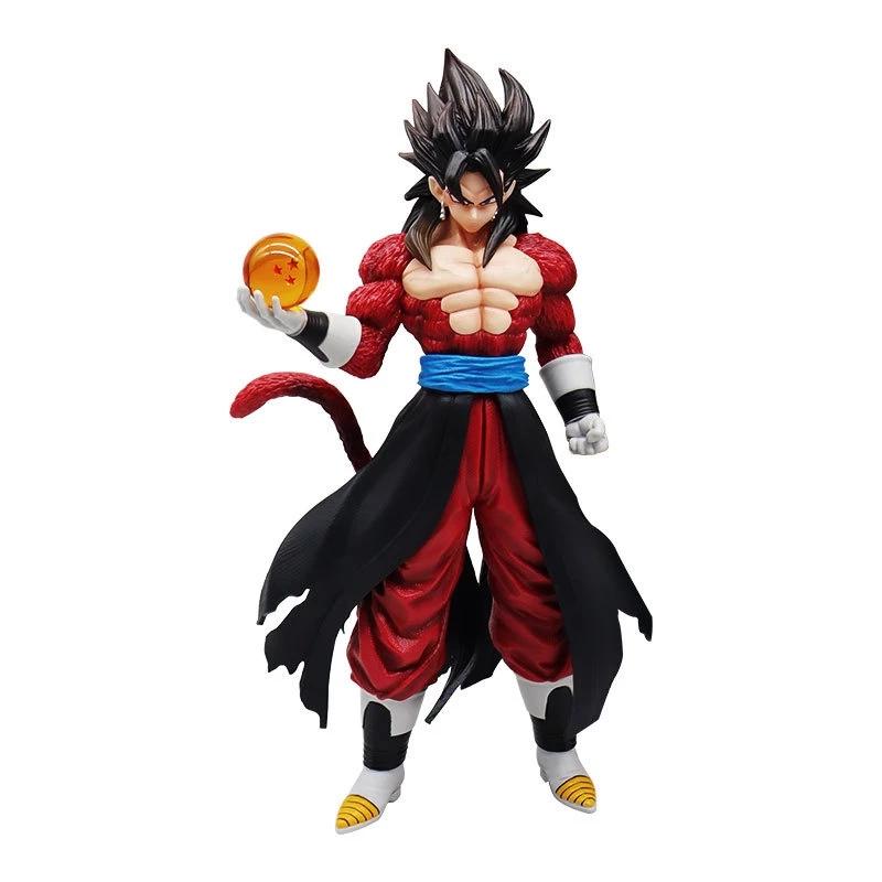 Vegeto Super Saiyan 4 Figurine Vegeto holding Dragon Ball Anime Dragon Ball in 7 Dragon Balls 29cm high, desk decoration, gift for relatives who like to collect models