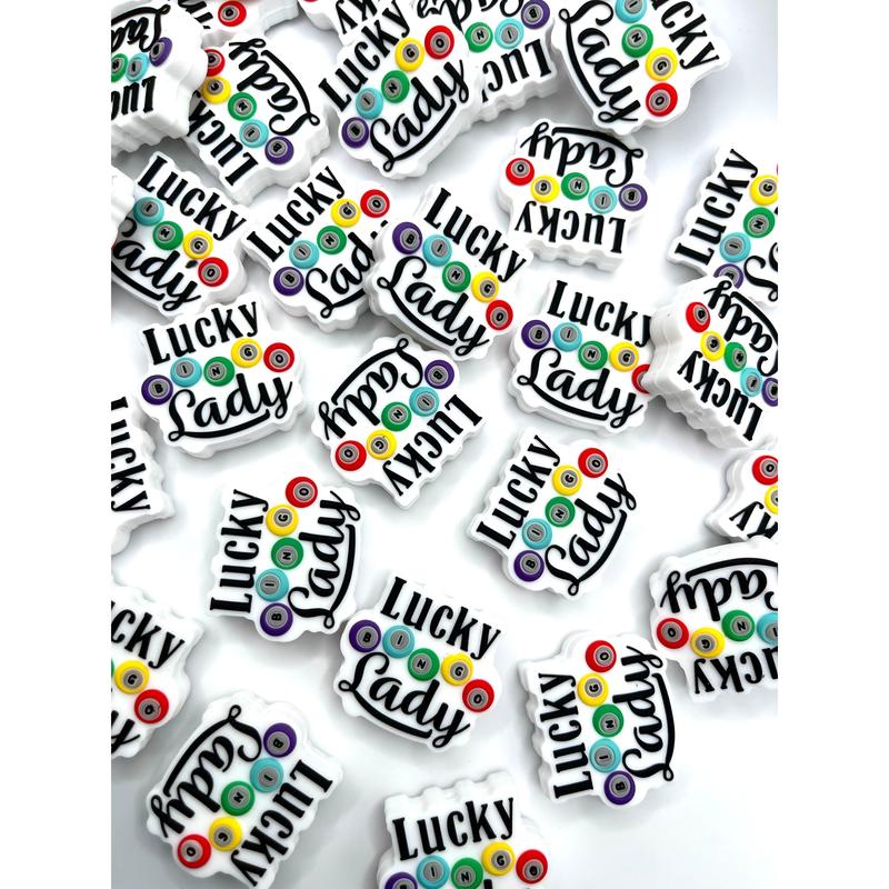 Lucky Lady Silicone Focal Beads | Bingo Beads | Silicone Focal Beads | Colorful Beads | Bead Shop | DIY Craft | DIY Supplies