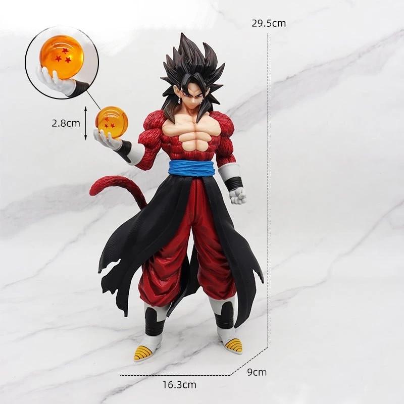 Vegeto Super Saiyan 4 Figurine Vegeto holding Dragon Ball Anime Dragon Ball in 7 Dragon Balls 29cm high, desk decoration, gift for relatives who like to collect models