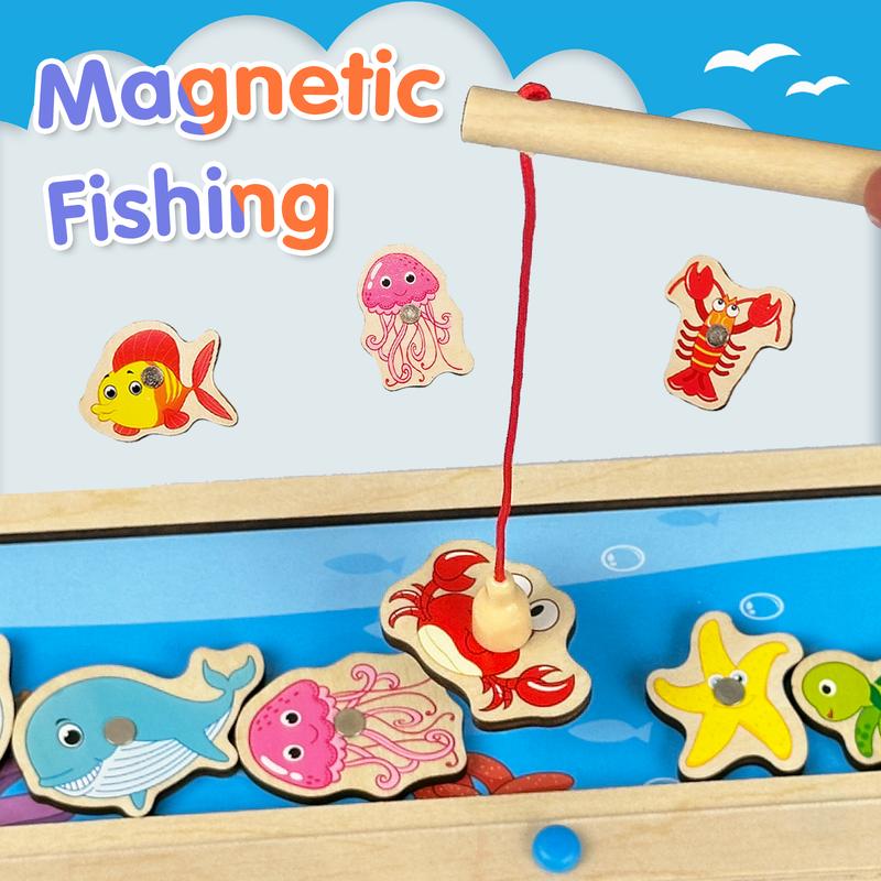 Fishing Wooden Color Matching Counting Puzzle for Toddlers  Educational Fine Motor Skills Toy