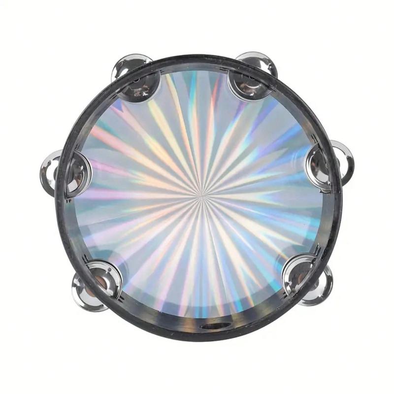 Radiant Tambourine Hand Held Drum, Double Row Jingles Reflective Tambourine, Musical Instruments & Accessories