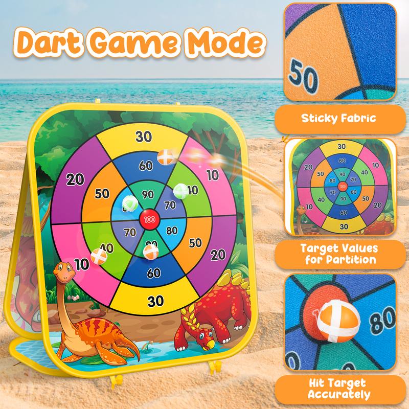 Bean Bag Toss Game Kids Outdoor Toys,Double-Sided Foldable Cornhole Board Backyard Beach Yard Outdoor Toys For Toddler, Outside Lawn Party Activities Toy Gift For Boys Girls Age 3 4 5 6 7 8