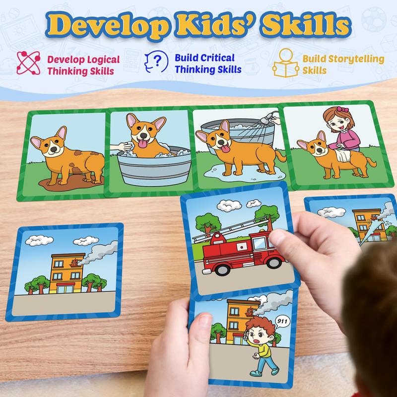 Sequencing Cards, Sequence Game, Improve Storytelling, Social Skills, Sentence Building, Learning Activities toys