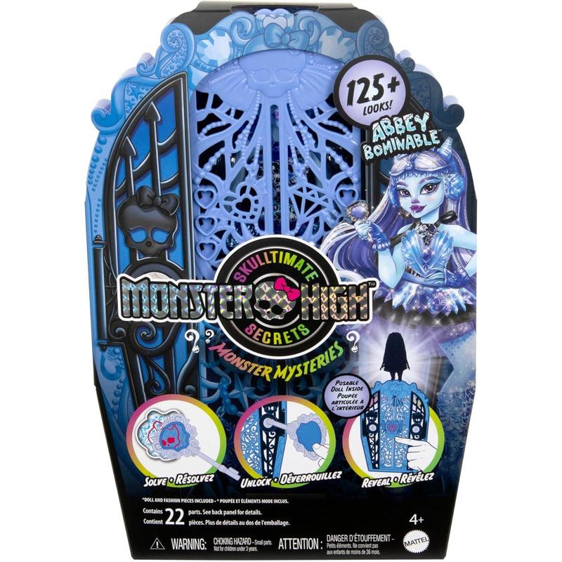 Monster High Skulltimate Secrets Doll & Accessories Set, Monster Mysteries Abbey Bominable with Dress-Up Closet & 19+ Surprises Including Clothes