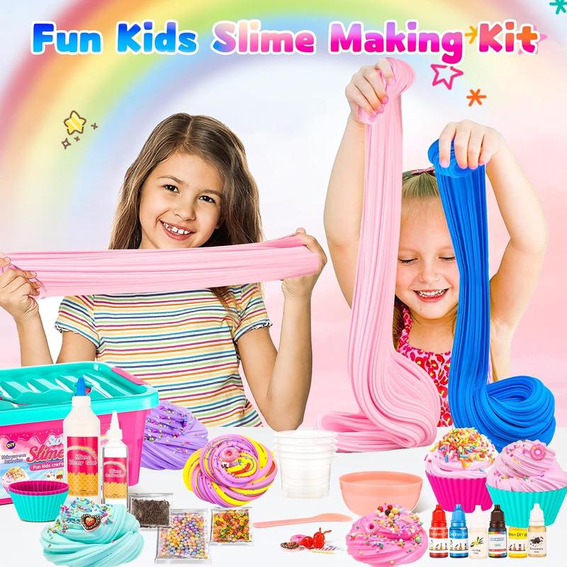 DIY Sweets Slime Kit, Cake & Ice Cream Slime Making Kit for Girls Ages 8-12, Creativity Kids Slime Kits to Make Butter Slime, Cloud Slime & Fluffy Slime, Fun Slime Party Favors Birthday Gifts Toys