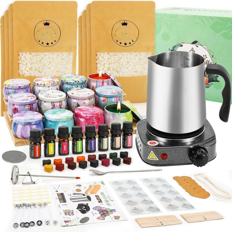 Complete Candle Making Kit,Candle Making Kit for Adults, Candle Kit - DIY Starter Soy Candle Making Kit - Perfect as Home Decorations