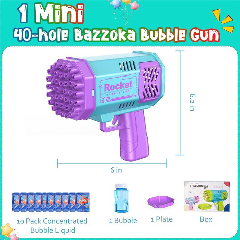 Bubble Machine Gun Mini Bubble Gun for Toddlers, Bubble Maker Blower Toys with Lights,4000+ Bubbles Per Minute for Boys Girls Toddlers Outdoor Indoor Birthday Wedding Party (Blue) (purplepurple)