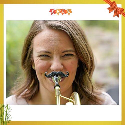 Clip-on Mustache for Brass Mouthpiece, Gift Accessory for Trumpet, Trombone, Tuba, French Horn, Baritone, Euphonium Players (Trumpet)