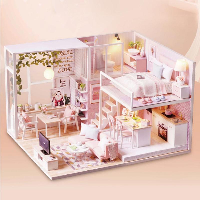 DIY Wooden House Kit, Miniature House Kit, DIY Miniature House Kit, DIY Wooden House Kit for Adults, Ideal Art Gift