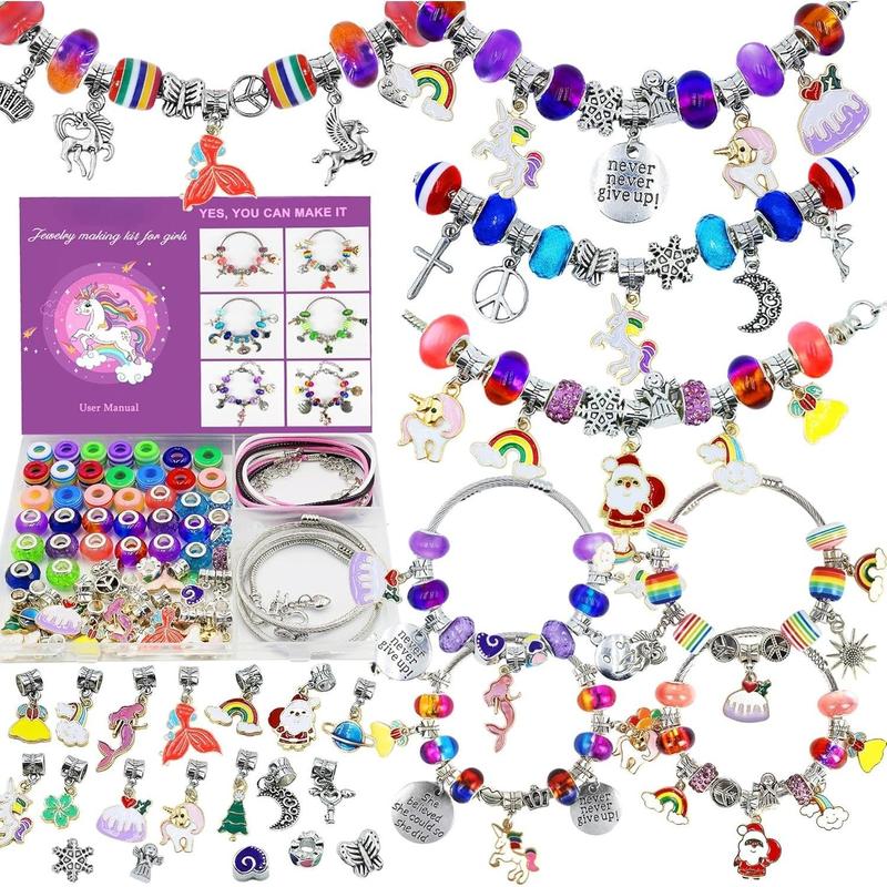 Charm Bracelet Making Kit for Girls, Toys Jewelry Making Kit 8-12, Unicorn Gifts for Teen Girls Age 6-8, Arts and Crafts for Kids Ages 6 7 8 9 10 11 12 13 Birthday