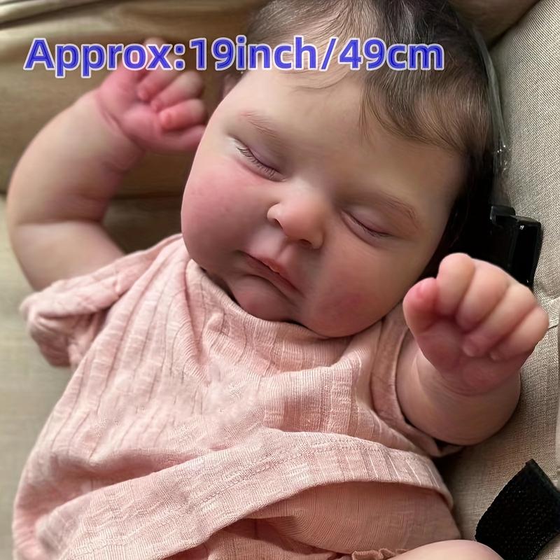 reborn baby doll,19'' Sweet Realistic-Newborn Baby Cloth Body Soft Touch Vinyl Doll With Toy Accessories For Child Birthday Christmas Gifts