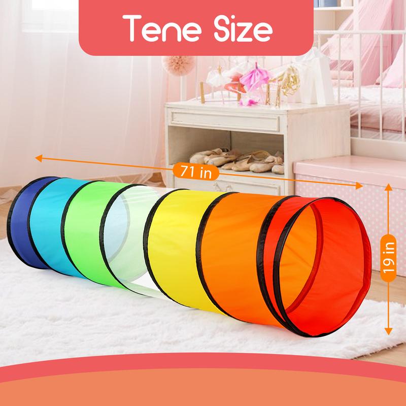 Colorful Play Tunnel for Kids - 1.75m Long, 46cm Diameter - Perfect for Indoor and Outdoor Fun!