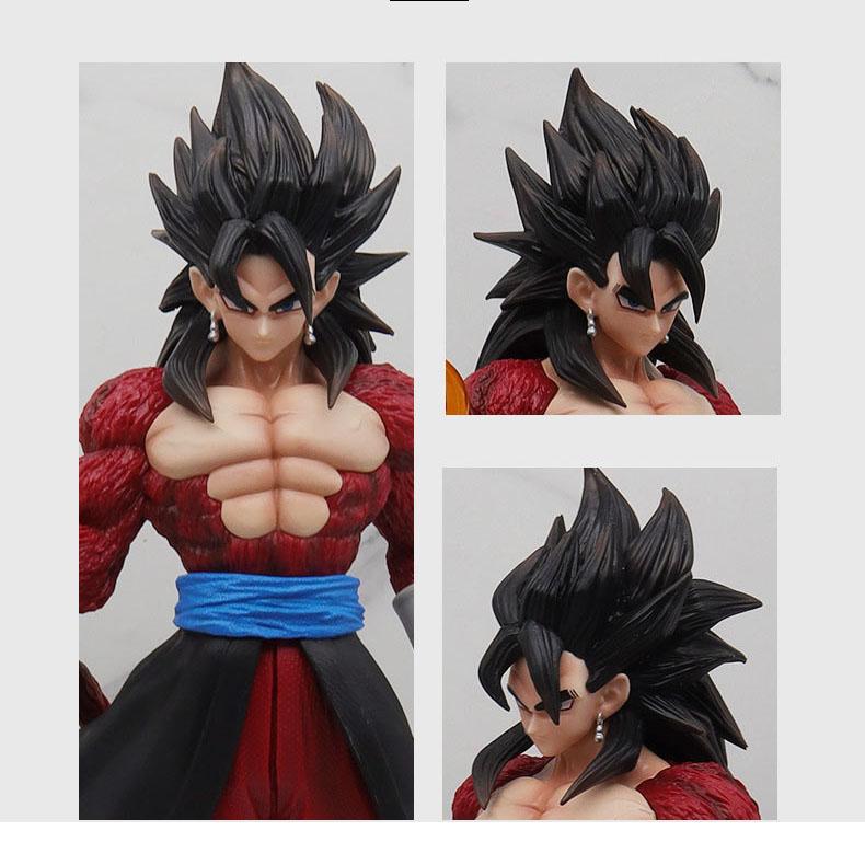 Vegeto Super Saiyan 4 Figurine Vegeto holding Dragon Ball Anime Dragon Ball in 7 Dragon Balls 29cm high, desk decoration, gift for relatives who like to collect models