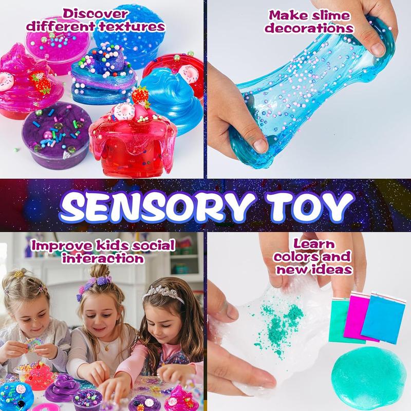 Crunchy Slime Kit,Sparkling Slime Making Kit,Foam, Jelly Cube Slime for Party Favors Kids Boys Girls Birthday Carnival Treasure Classroom Prizes