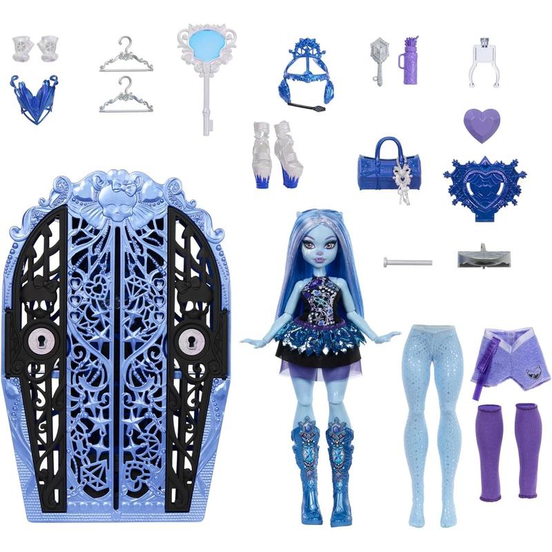 Monster High Skulltimate Secrets Doll & Accessories Set, Monster Mysteries Abbey Bominable with Dress-Up Closet & 19+ Surprises Including Clothes