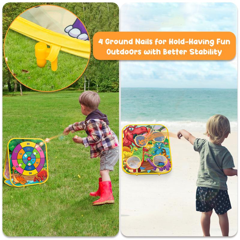 Bean Bag Toss Game Kids Outdoor Toys,Double-Sided Foldable Cornhole Board Backyard Beach Yard Outdoor Toys For Toddler, Outside Lawn Party Activities Toy Gift For Boys Girls Age 3 4 5 6 7 8