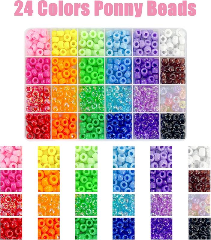 1000 count Bracelet Making Kit, Friendship  Necklace Bracelet kit 24 Colors 9mm Pony Beads for Bracelet Making Beads, Letter Bead for  Making, DIY Crafts Gifts for Girls Adults