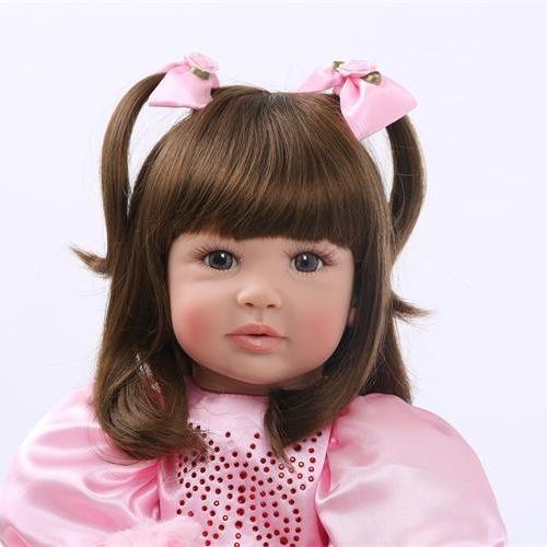 Reborn Baby Dolls  24-inch 60cm Newborn Toddler Dolls Cute Girl Hand Pasted Hair Soft Vinyl Silicone Realistic Baby Doll Real Life Baby Dolls with Complete Accessories Perfect for Cuddling, Playtime, and Gift Giving