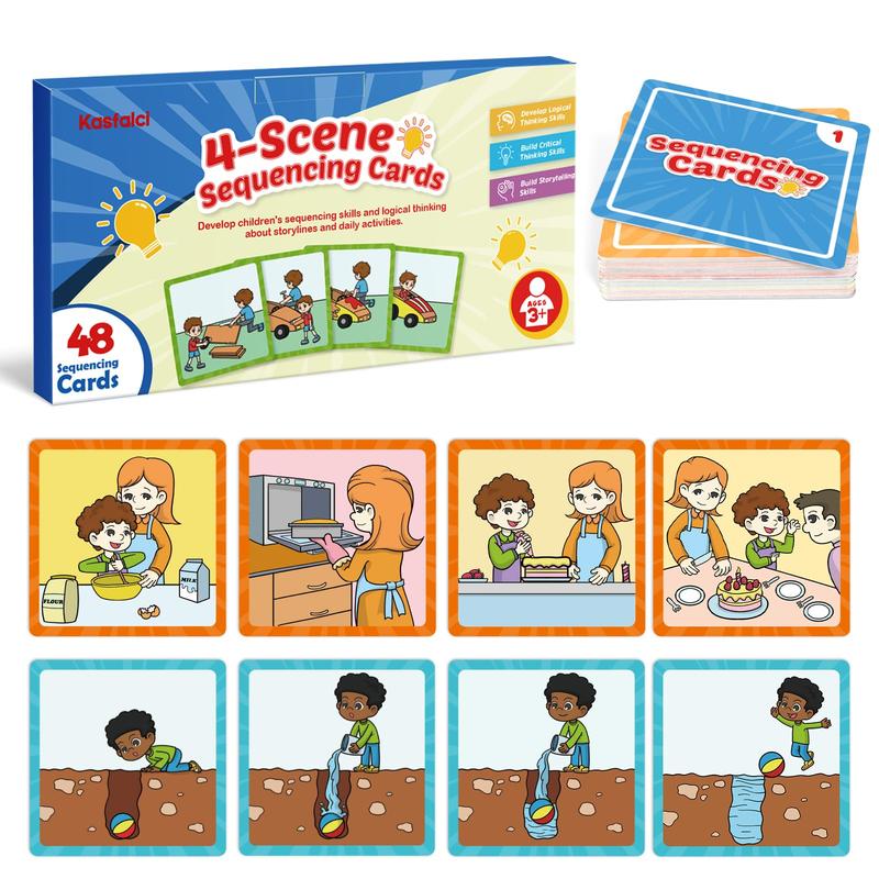 Sequencing Cards, Sequence Game, Improve Storytelling, Social Skills, Sentence Building, Learning Activities toys