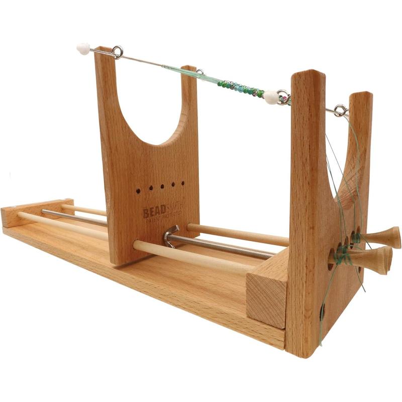 Rick's Beading Loom, 13.5 x 3.75 x 4.5 inches, Wooden, Two-Warp Loom, Illustrated Instructions Included, No Assembly Required, Use to Create Necklace and Bracelet Designs