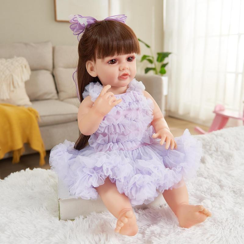 MADOLL 55cm 22inch Realistic Reborn Baby Doll Full Vinyl Body, Perfect Gifts For Birthdays, Halloween, Thanksgiving, And Christmas