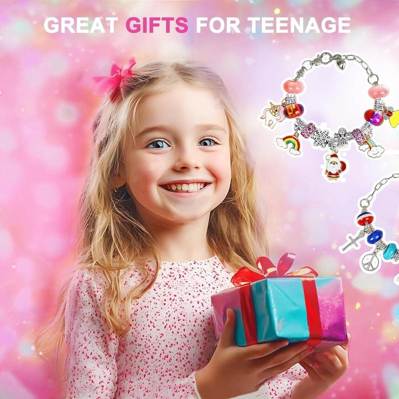 Charm Bracelet Making Kit for Girls, Toys Jewelry Making Kit 8-12, Unicorn Gifts for Teen Girls Age 6-8, Arts and Crafts for Kids Ages 6 7 8 9 10 11 12 13 Birthday