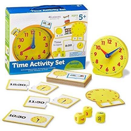 Time Activity Set - 41 counts,Clock for Teaching Time, Telling Time, Homeschool Supplies, Clock.