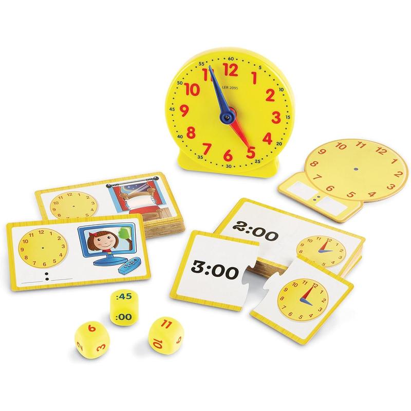 Time Activity Set - 41 counts,Clock for Teaching Time, Telling Time, Homeschool Supplies, Clock.