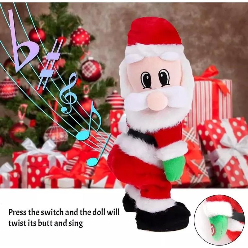 Hip Dancing Twerking Santa Claus Shake Figure Hip Shake Christmas Musical Electrical Singing Toy New Year Gift For Children Kids