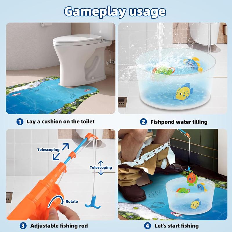 Toilet Fishing Funny Gifts for Men - White Elephant Gifts Potty Fisher to Kill Time, Bathroom Fishing Novelty Gag Gifts for Men Dad Husband Adults, Prank Joke Dad Gifts