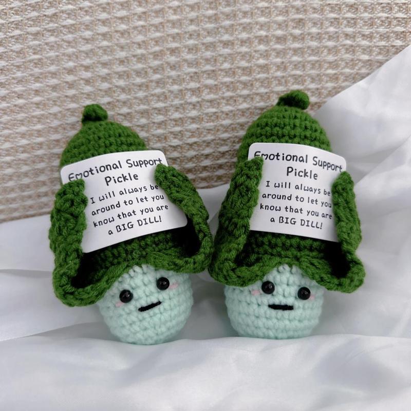 Cucumbers Design Crochet Kit, 1 Set DIY Cute Knitted Toy Materials Pack Kit, Desktop Decoration Crochet Doll Gift