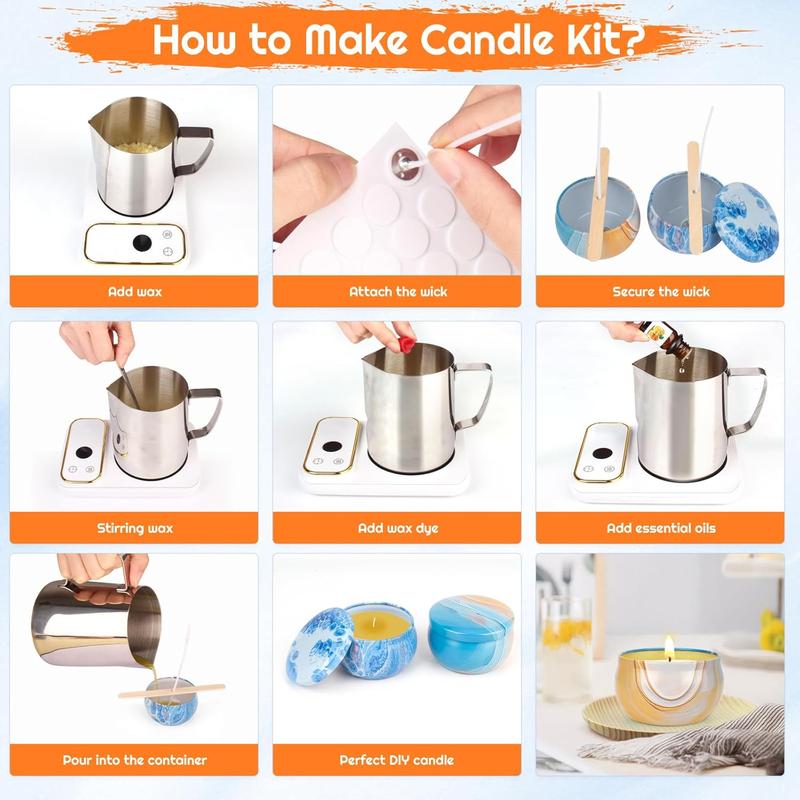 Candle Making Kit, Candle Making Kit for Adults, DIY Candle Making Supplies, Soy Candle Making Kit, DIY Kits for Adults, Geginners-Perfect Christmas Gifts Valentines Day Gift Mother's Day Gift