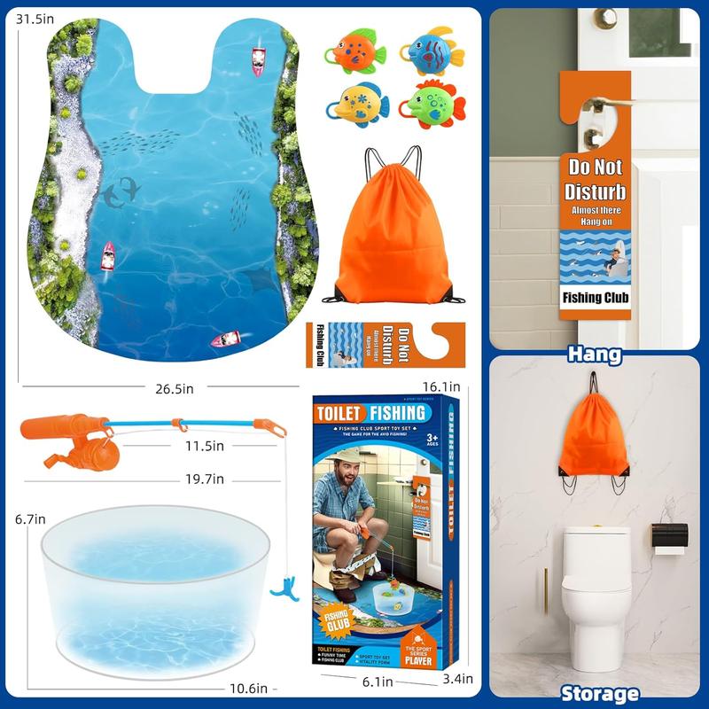 Toilet Fishing Funny Gifts for Men - White Elephant Gifts Potty Fisher to Kill Time, Bathroom Fishing Novelty Gag Gifts for Men Dad Husband Adults, Prank Joke Dad Gifts