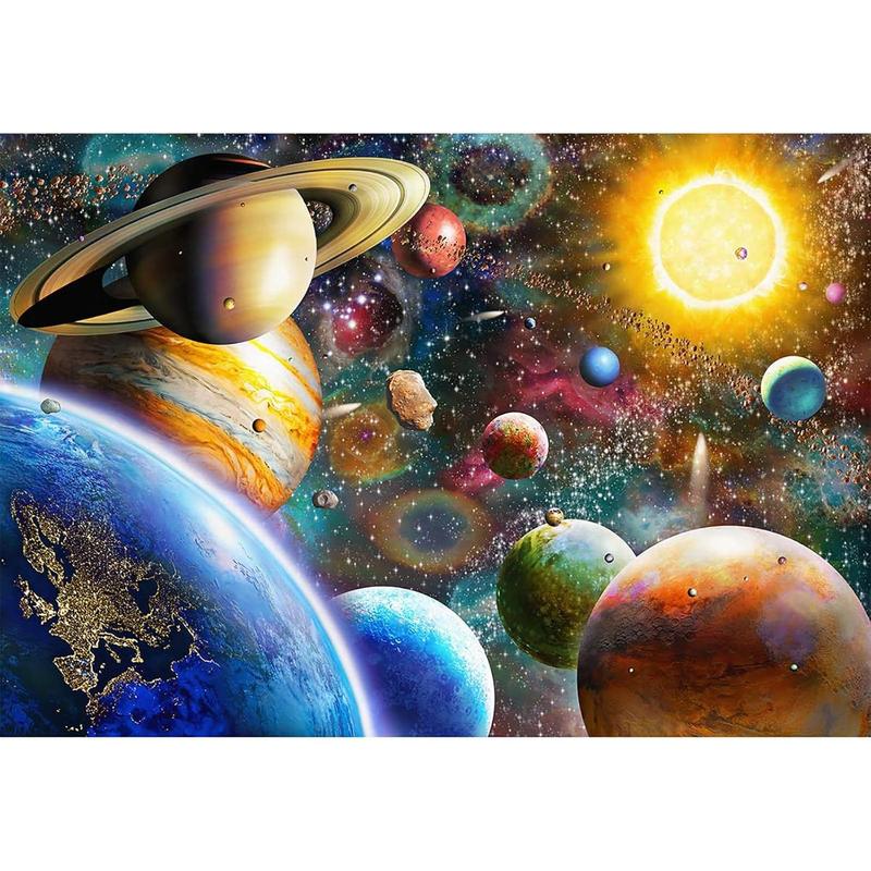 Jigsaw Puzzles 1000 count for Adults, Families (Space Traveler, Solar System) Pieces Fit Together Perfectly