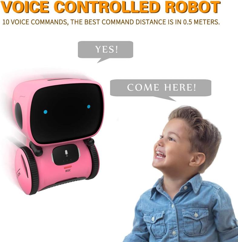 Kids Robot Toy, Smart Talking Robots Intelligent Partner and Teacher with Voice Control and Touch Sensor, Singing, Dancing, Repeating, Gift for Boys and Girls of Age 3 and Up