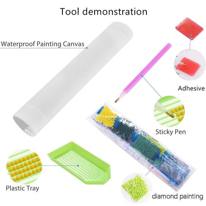 Cartoon Pattern DIY Diamond Arts Colorful Painting Kit without Frame, DIY 5D Diamond Arts Colorful Painting for Bedroom Wall Craft Decoration