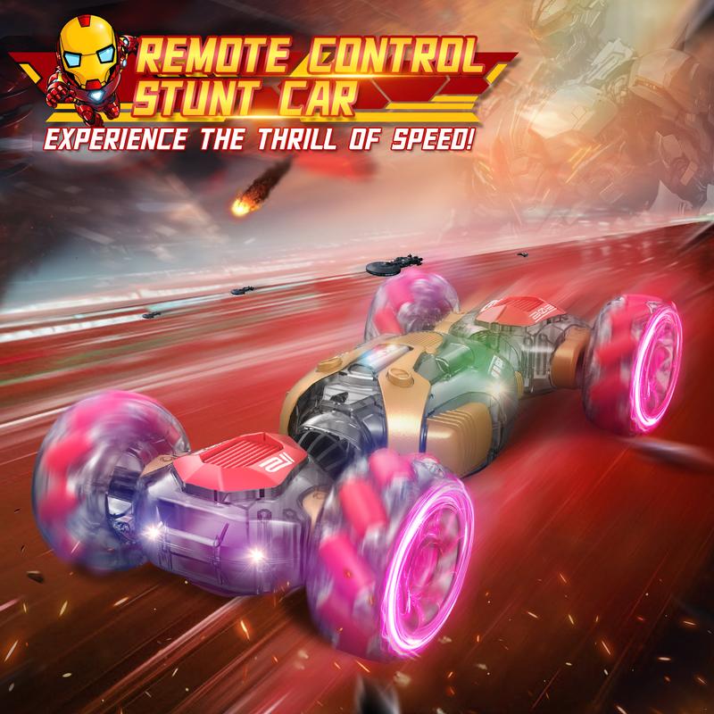 Gesture Sensing RC Stunt Car Toys, 2.4Ghz Twist Rotating Cars 4WD Transform Off Road RC Cars for Boys and Girls 6-12 Year Christmas colors.