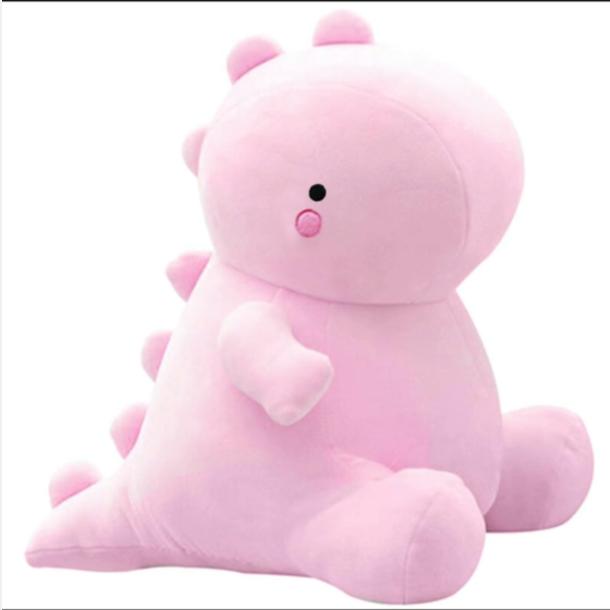 Pink dino throw pillow doll and stuffed toyscute shy pink dino Cute Pink