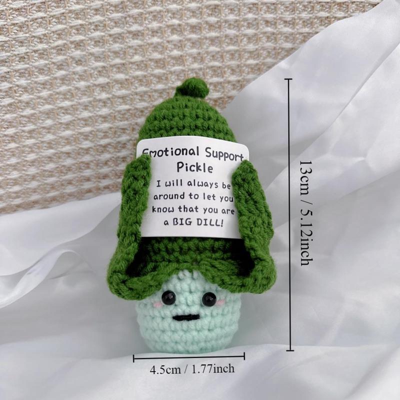 Cucumbers Design Crochet Kit, 1 Set DIY Cute Knitted Toy Materials Pack Kit, Desktop Decoration Crochet Doll Gift