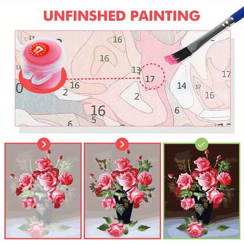 Disney Mickey Mouse Minnie and Mouse DIY Painting By Numbers Kit, 1 Set DIY Painting By Numbers without Frame, Wall Art Decor for Home Living Room Bedroom