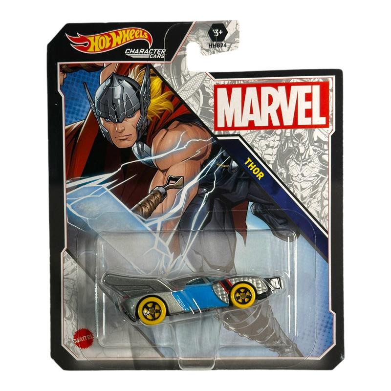 Hot Wheels 2022 Character Cars Marvel 3-Car Diecast Collection - Iron Man, Thor, The Hulk