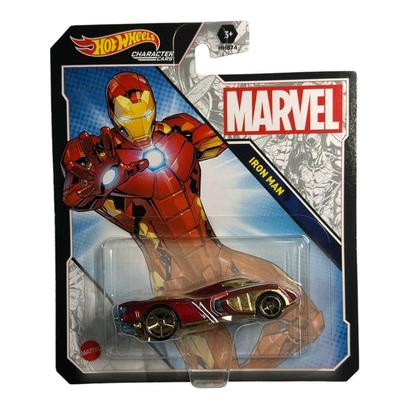 Hot Wheels 2022 Character Cars Marvel 3-Car Diecast Collection - Iron Man, Thor, The Hulk