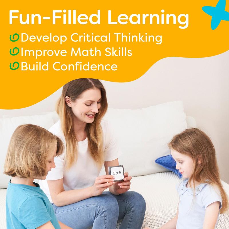 Math Flash Cards Bingo Game - Multiplication and Division Math Games for Kids Ages 8-12 - Educational Board Game for 3rd 4th 5th Grade