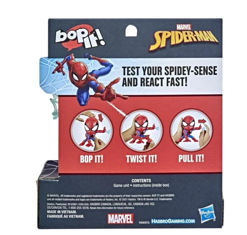 Bop It! Marvel Spider-Man Edition Family Party Game for Kids and Family Ages 8 and Up, 1+ Players